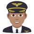 👨🏽‍✈️ man pilot: medium skin tone display on JoyPixels